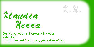 klaudia merra business card